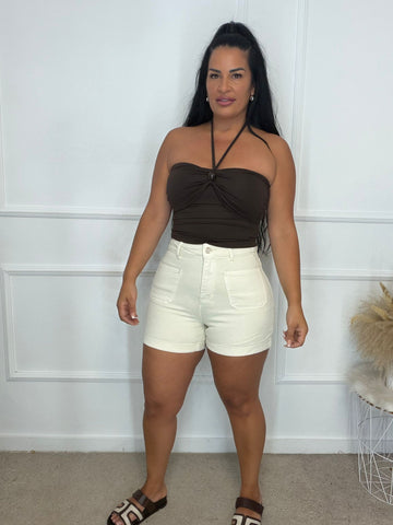 Pantalón Vaquero corto Ali Beige