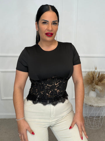 Camiseta encaje licra