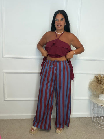 Pantalón rayas ancho