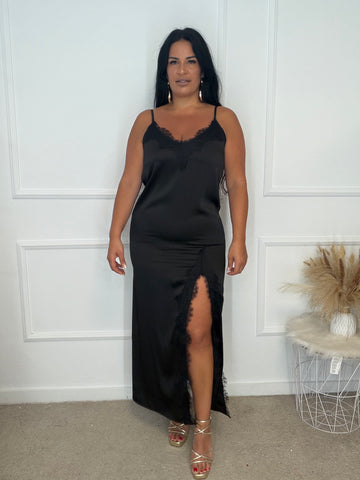 Vestido lencero raso