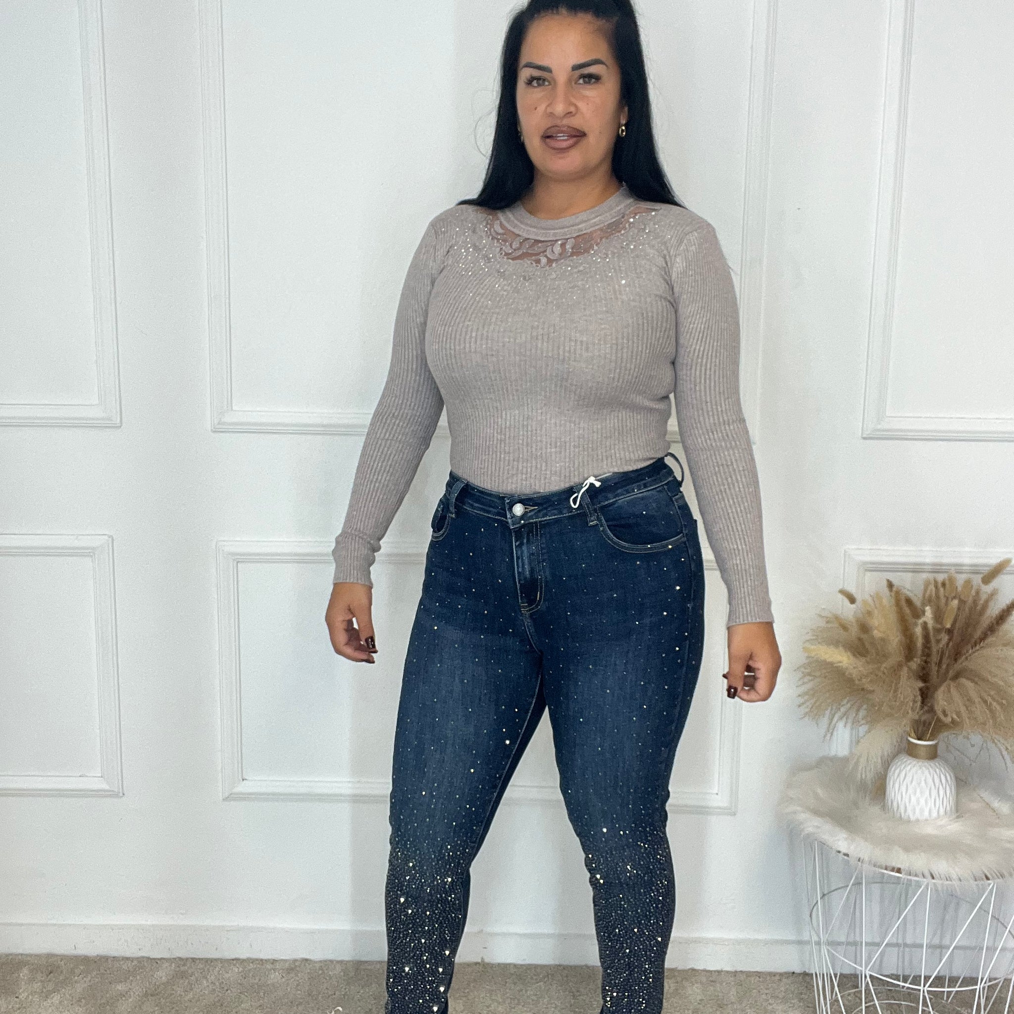 Pantalón pitillo brillo (1201)