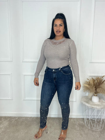 Pantalón pitillo brillo (1201)