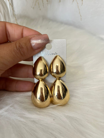 Pendiente lágrima doble