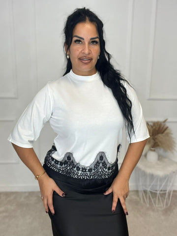 Camiseta Encaje algodón