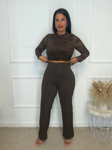 Pantalón licra marrón