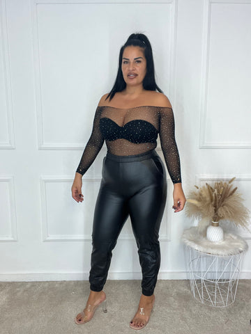 Pantalón polipiel puño