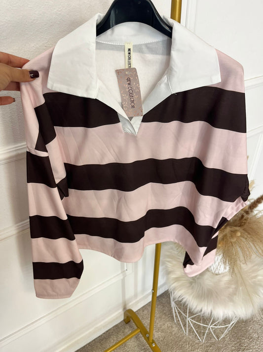 Sudadera polo rayas