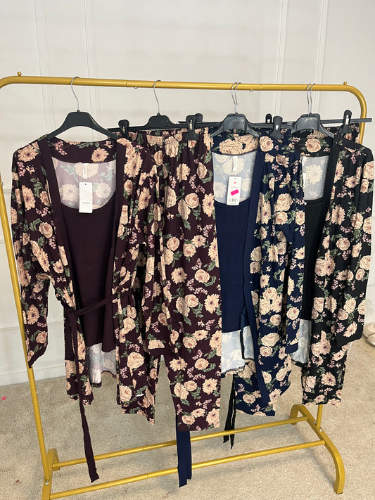 Pijama Rosas (3 piezas)