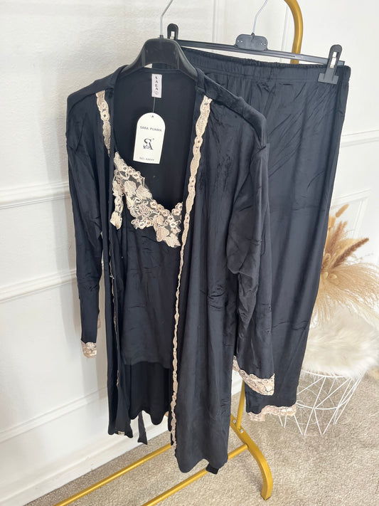 Pijama 3p encaje