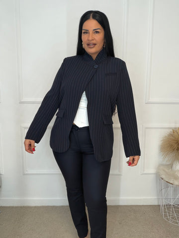 Chaqueta botón rayas