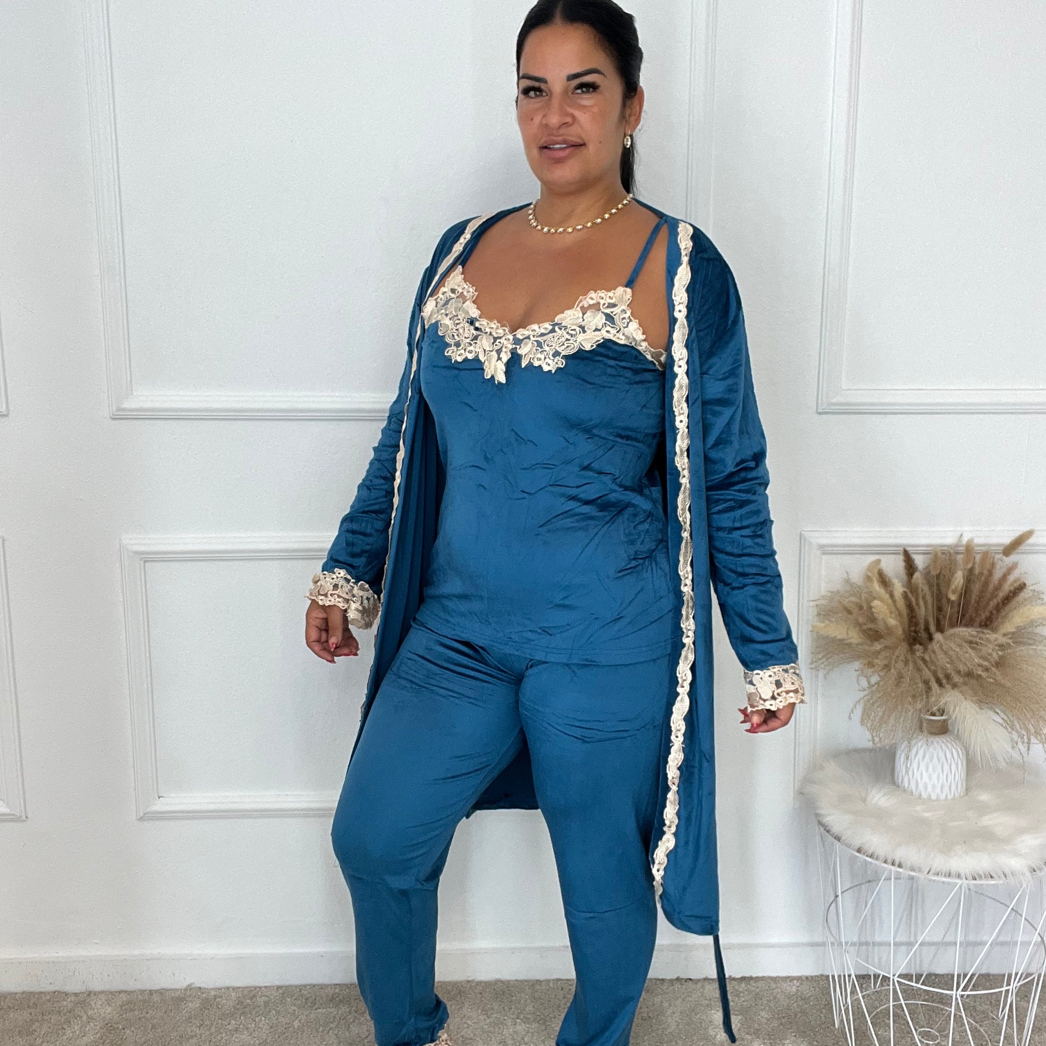 Pijama 3p encaje