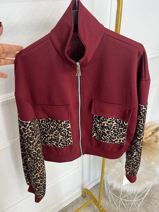 Sudadera cremallera Leopardo