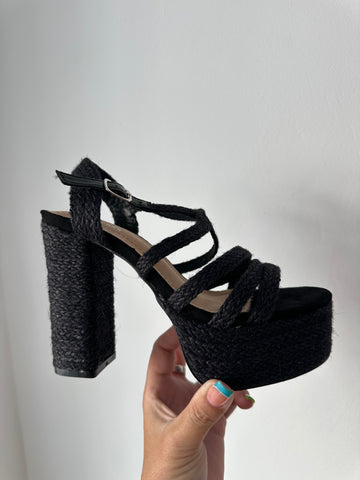 Tacón esparto Luz Negro