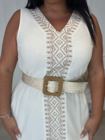 Cinturón Rafia cuadrado