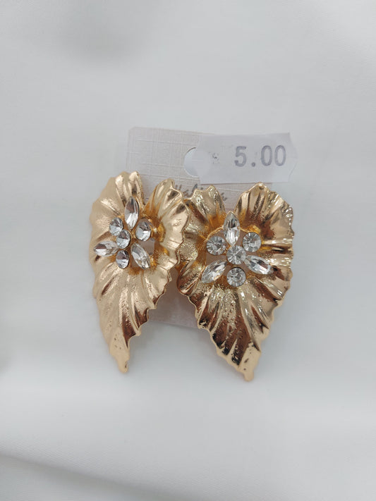 Pendiente hoja cristal