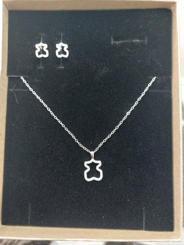 Conjunto osito plata